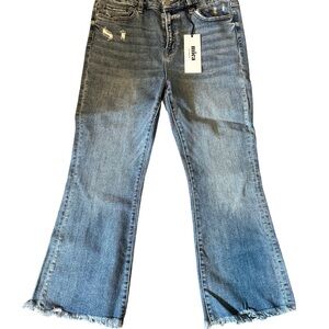 Mica Women's Blue Flare Crop Jeans